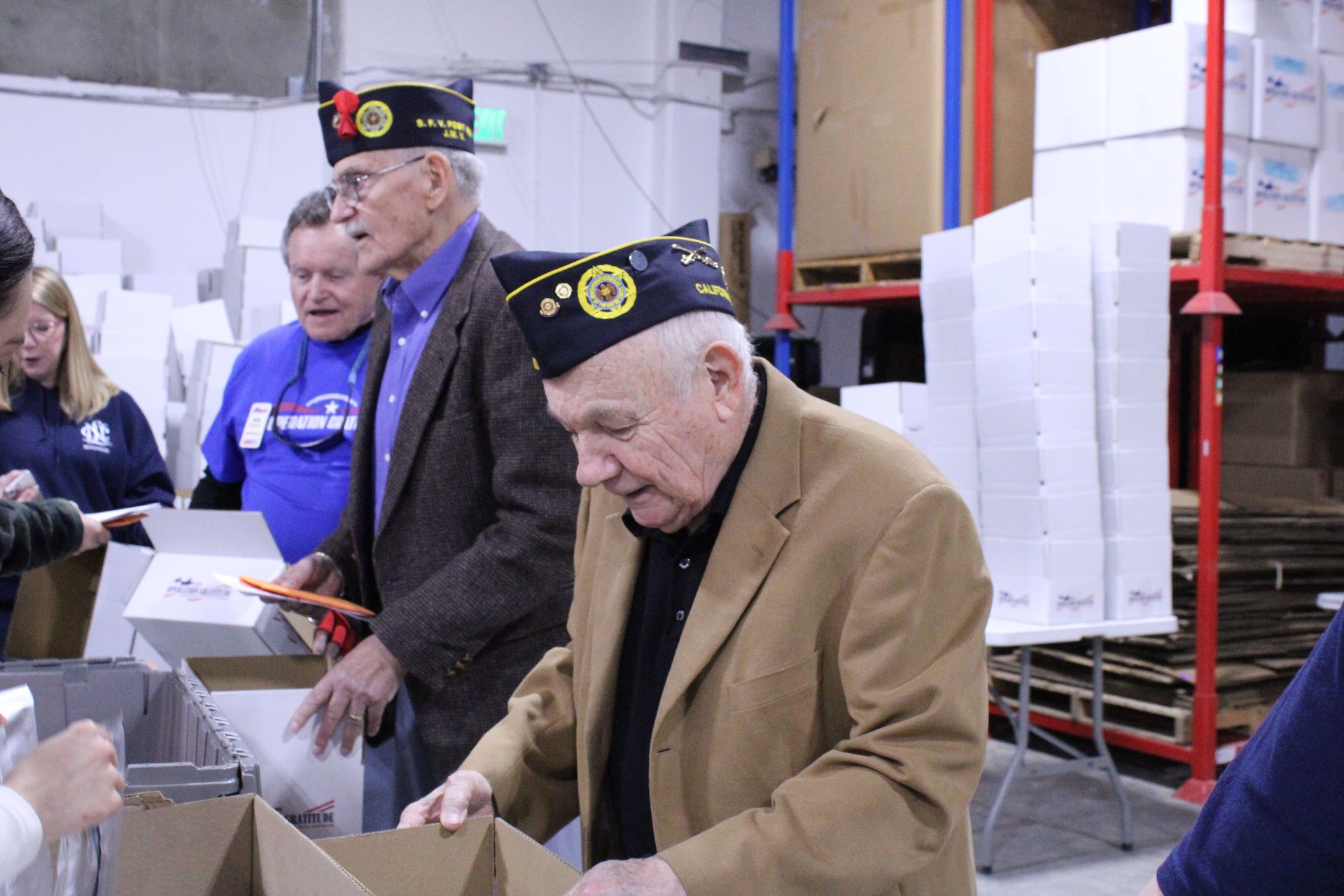Veterans assembling care packages