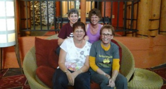 Sisters Mary and Mona with family members that participate in handmade cardmaking.