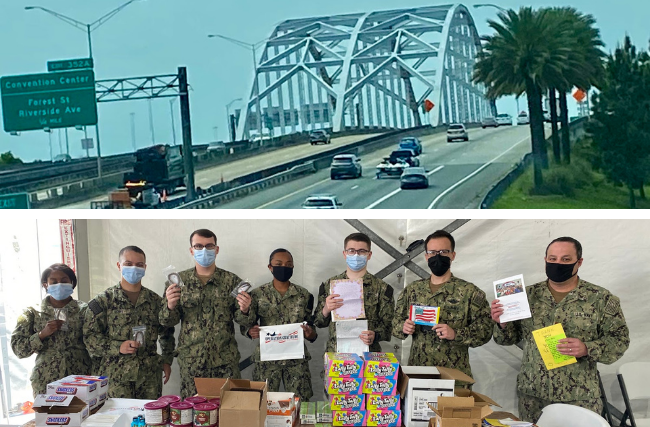 140 active duty service members who have worked tirelessly at a vaccination site in Jacksonville, FL received a much-needed morale boost from Operation Gratitude on April 14, 2021.