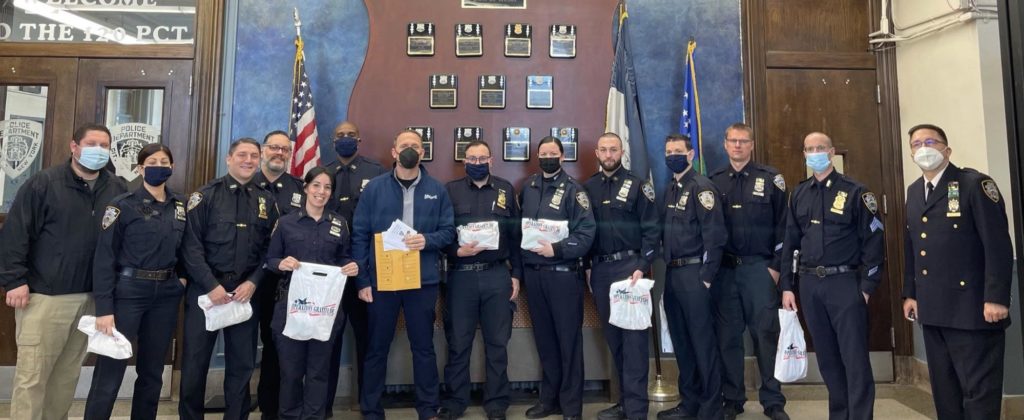 NYPD first responders receive care packages to honor their service.