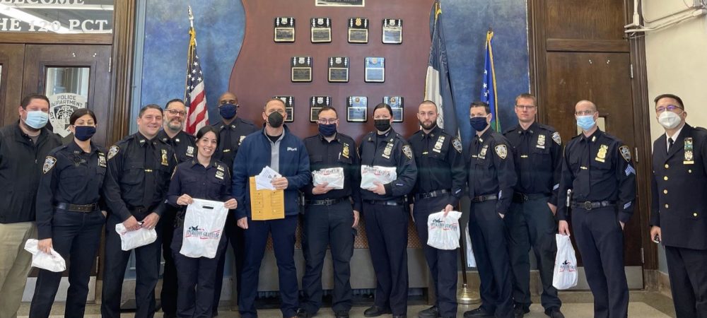 NYPD first responders receive care packages to honor their service.